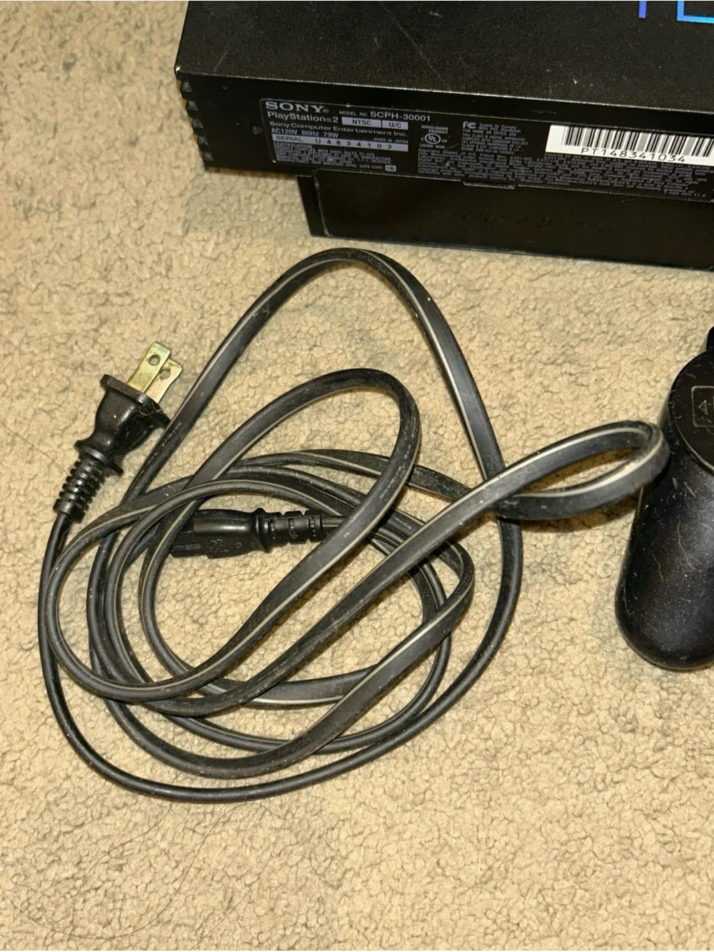 Sony PlayStation 2 PS2 Console SCPH 30001 Black Bundle With Cables PARTS ONLY